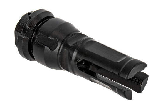 Sons of Liberty Gun Works 5/8x24 NOX 3-prong flash hider features a wide bottom prong for minimal dust signature.